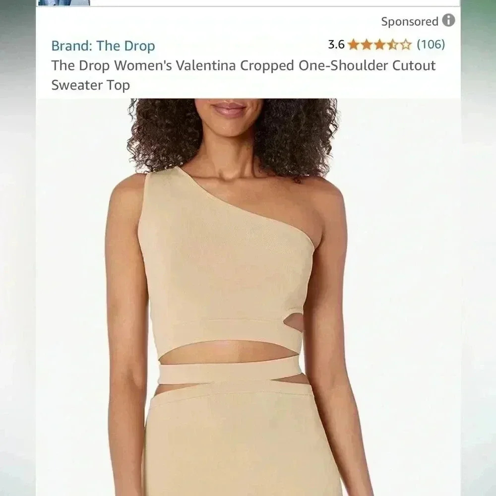 NWT Cropped one shoulder cut out